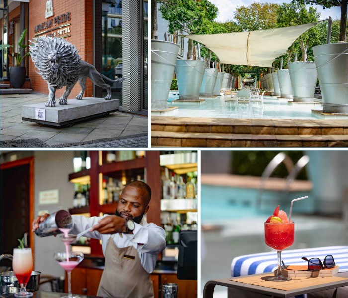 Poolside cocktail bar at the African Pride Melrose Arch, Autograph Collection